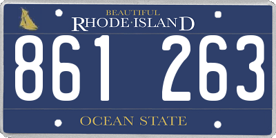 RI license plate 861263
