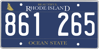 RI license plate 861265