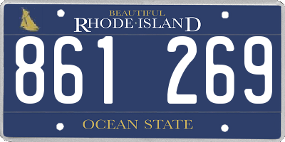 RI license plate 861269