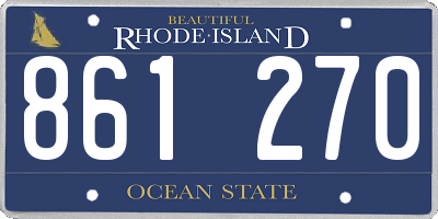 RI license plate 861270