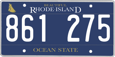 RI license plate 861275