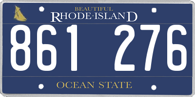 RI license plate 861276