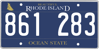 RI license plate 861283