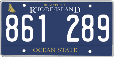 RI license plate 861289