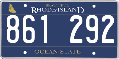 RI license plate 861292