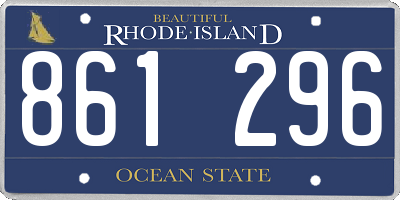 RI license plate 861296