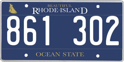 RI license plate 861302