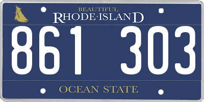 RI license plate 861303