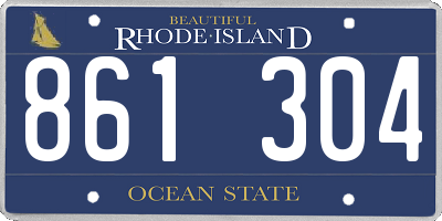 RI license plate 861304