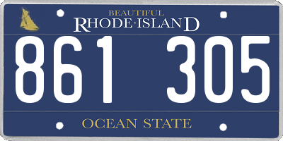 RI license plate 861305