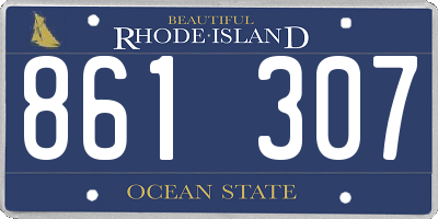 RI license plate 861307