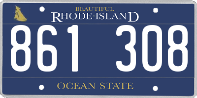 RI license plate 861308