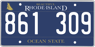 RI license plate 861309