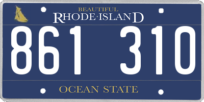 RI license plate 861310