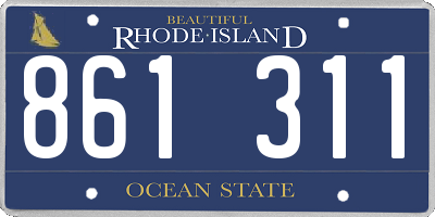 RI license plate 861311