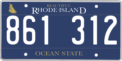 RI license plate 861312
