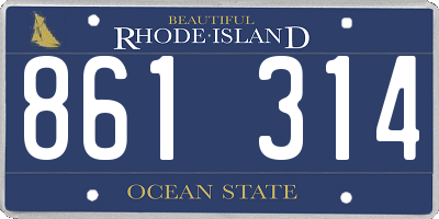 RI license plate 861314