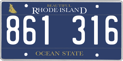 RI license plate 861316