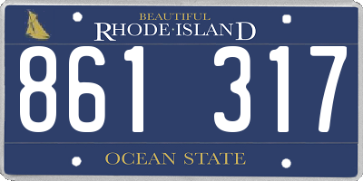 RI license plate 861317