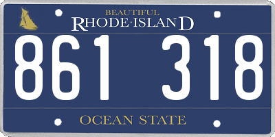 RI license plate 861318