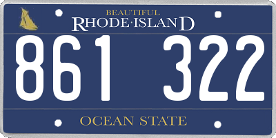 RI license plate 861322
