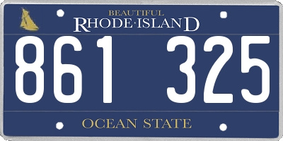 RI license plate 861325
