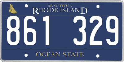 RI license plate 861329