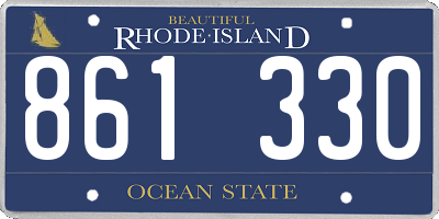RI license plate 861330