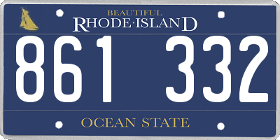RI license plate 861332