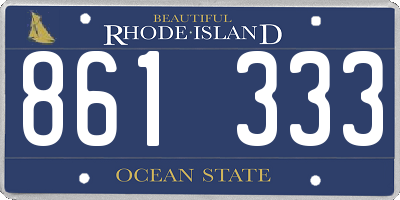 RI license plate 861333