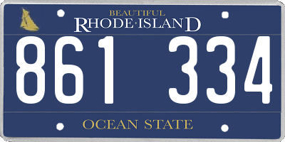 RI license plate 861334