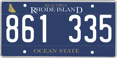 RI license plate 861335