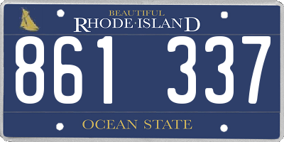 RI license plate 861337