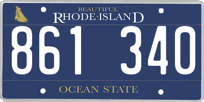 RI license plate 861340