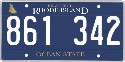 RI license plate 861342