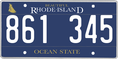 RI license plate 861345
