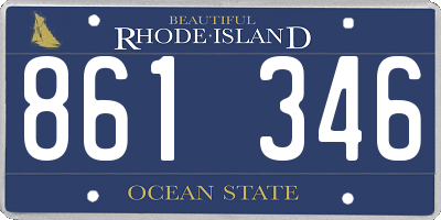 RI license plate 861346