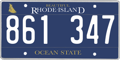 RI license plate 861347