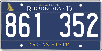 RI license plate 861352