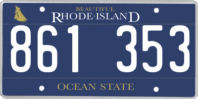 RI license plate 861353