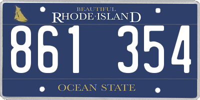 RI license plate 861354