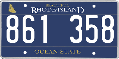 RI license plate 861358