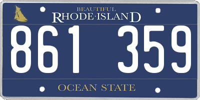 RI license plate 861359