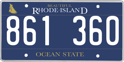 RI license plate 861360