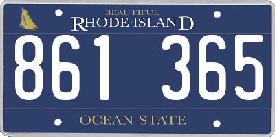 RI license plate 861365