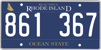 RI license plate 861367