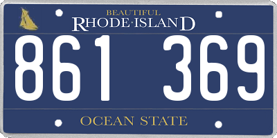 RI license plate 861369