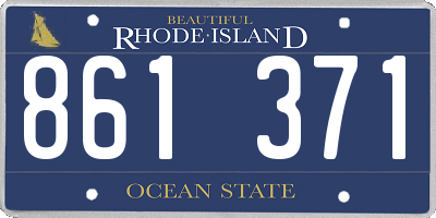 RI license plate 861371