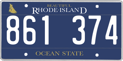 RI license plate 861374