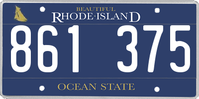 RI license plate 861375